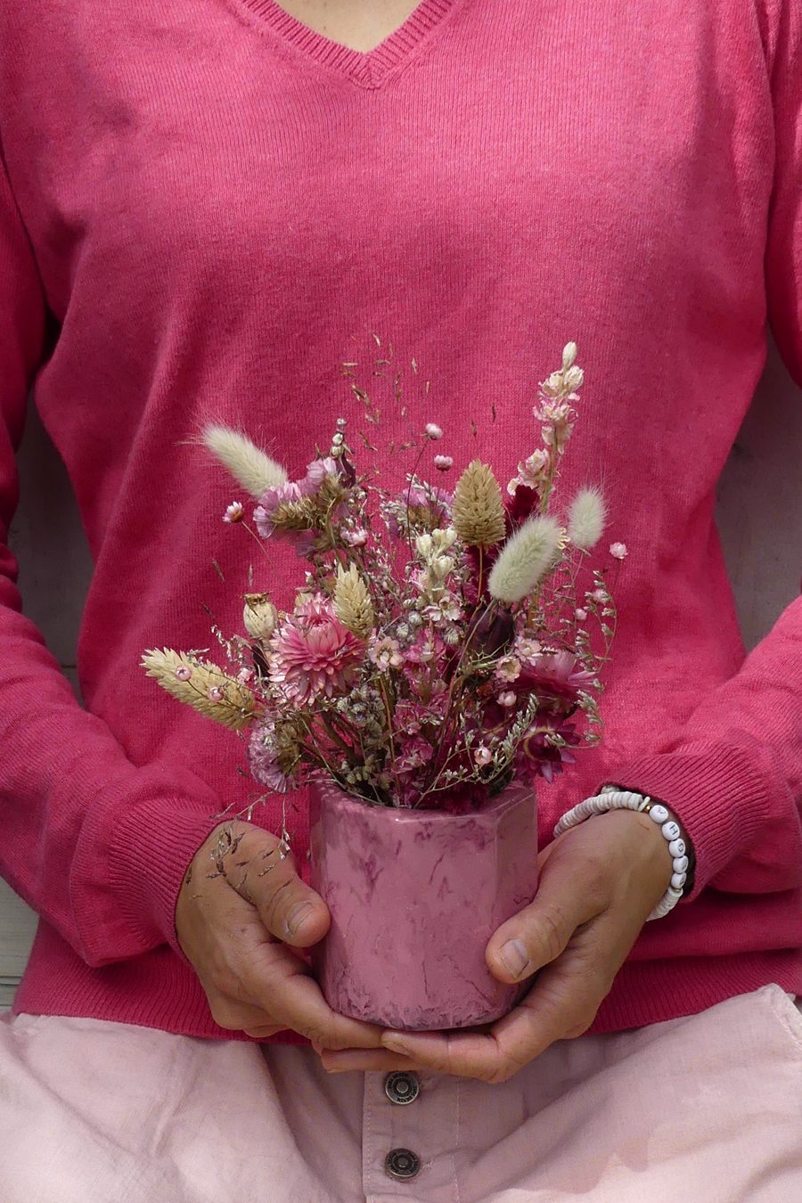 decoraiton-fleurs-sechees-francaises-et-pot-en-resine-upcycle-recycle-planche-de-surf